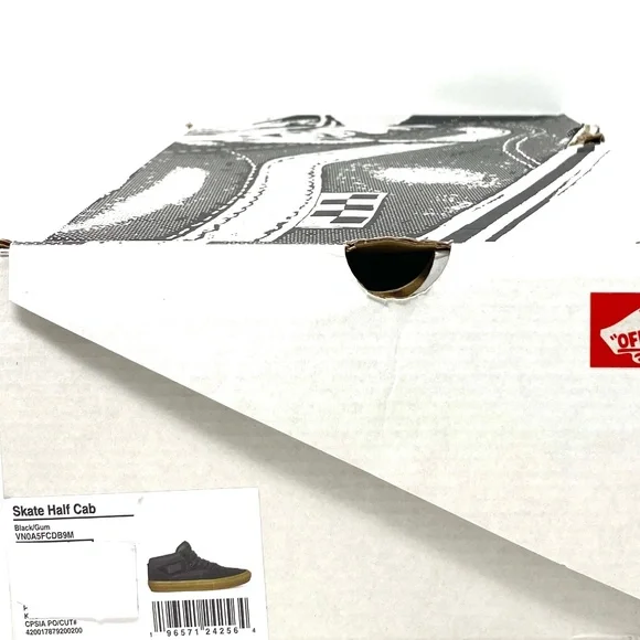 VANS Skate Half Cab Shoes Mid Top For Women Suede Sneakers Black Gum VN0A5FCDB9M - Picture 10 of 11